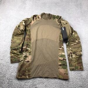 Massif Army Combat Shirt Mens S Camo FR Flame Reistant Mock Neck Long Sleeve NEW